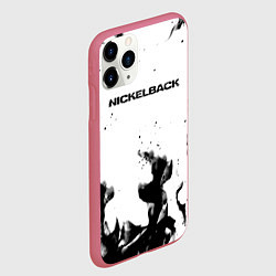 Чехол iPhone 11 Pro матовый Nickelback серый дым рок, цвет: 3D-малиновый — фото 2