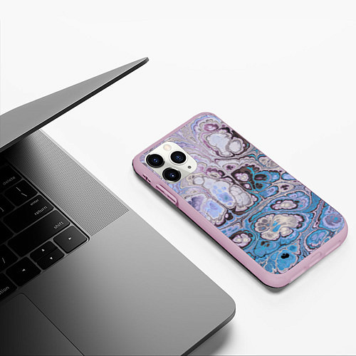 Чехол iPhone 11 Pro матовый Абстрактный узор / 3D-Розовый – фото 3