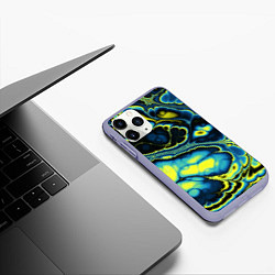 Чехол iPhone 11 Pro матовый Абстрактный узор, цвет: 3D-светло-сиреневый — фото 2