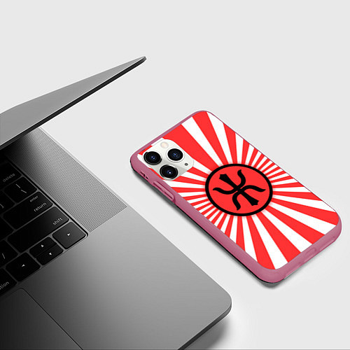 Чехол iPhone 11 Pro матовый Red Alert: Империя Восходящего Солнца / 3D-Малиновый – фото 3