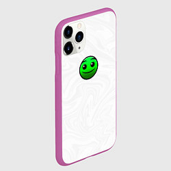 Чехол iPhone 11 Pro матовый Геометри Даш смайлик, цвет: 3D-фиолетовый — фото 2