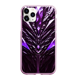 Чехол iPhone 11 Pro матовый Фиолетовые кристаллы и камень, цвет: 3D-розовый