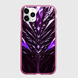Чехол iPhone 11 Pro матовый Фиолетовые кристаллы и камень, цвет: 3D-малиновый