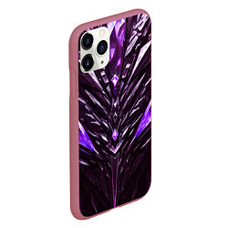 Чехол iPhone 11 Pro матовый Фиолетовые кристаллы и камень, цвет: 3D-малиновый — фото 2