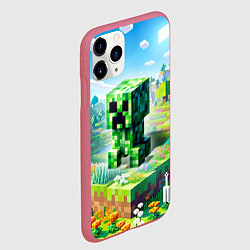 Чехол iPhone 11 Pro матовый Крипер - нейросеть, цвет: 3D-малиновый — фото 2