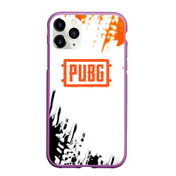 Чехол iPhone 11 Pro матовый PUBG краски гранж, цвет: 3D-фиолетовый