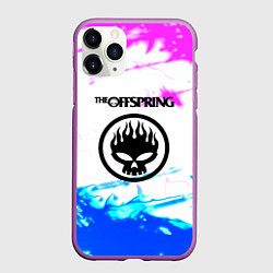 Чехол iPhone 11 Pro матовый The Offspring неоновая абстракция, цвет: 3D-фиолетовый