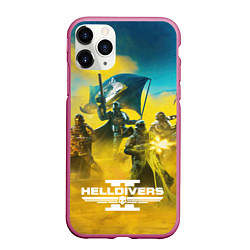 Чехол iPhone 11 Pro матовый Helldivers 2: Battle, цвет: 3D-малиновый