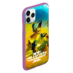 Чехол iPhone 11 Pro матовый Helldivers 2: Battle, цвет: 3D-фиолетовый — фото 2