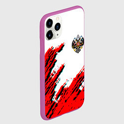 Чехол iPhone 11 Pro матовый Россия герб империя, цвет: 3D-фиолетовый — фото 2