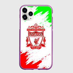 Чехол iPhone 11 Pro матовый Liverpool краски спорт, цвет: 3D-фиолетовый