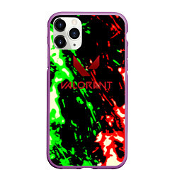 Чехол iPhone 11 Pro матовый Valorant flame fire, цвет: 3D-фиолетовый