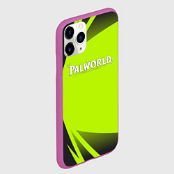 Чехол iPhone 11 Pro матовый Palworld лого на зеленом ярком фоне, цвет: 3D-фиолетовый — фото 2