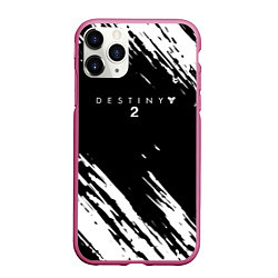 Чехол iPhone 11 Pro матовый Destiny краски чёрно белые, цвет: 3D-малиновый