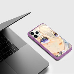 Чехол iPhone 11 Pro матовый Genshin Impact Furina cry tears, цвет: 3D-фиолетовый — фото 2
