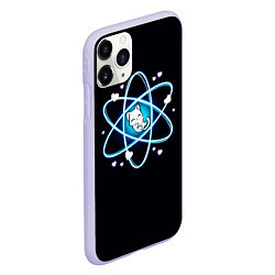 Чехол iPhone 11 Pro матовый Котик в атоме, цвет: 3D-светло-сиреневый — фото 2