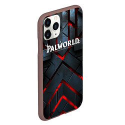 Чехол iPhone 11 Pro матовый Palworld logo камни и красный свет, цвет: 3D-коричневый — фото 2