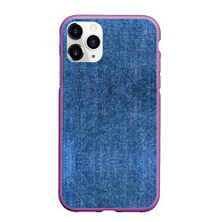 Чехол iPhone 11 Pro матовый Синий Джинс, цвет: 3D-фиолетовый