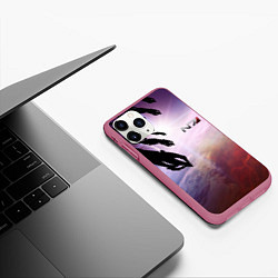 Чехол iPhone 11 Pro матовый Масс эффект вторжение, цвет: 3D-малиновый — фото 2