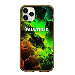 Чехол iPhone 11 Pro матовый Palworld логотип абстракт, цвет: 3D-коричневый