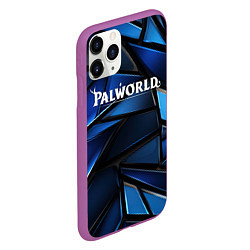 Чехол iPhone 11 Pro матовый Palworld логотип синий абстрактный фон, цвет: 3D-фиолетовый — фото 2