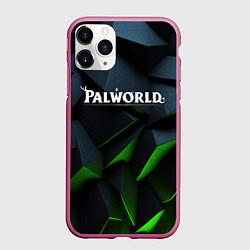 Чехол iPhone 11 Pro матовый Palworld логотип абстракт объемные плиты, цвет: 3D-малиновый