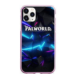 Чехол iPhone 11 Pro матовый Palworld логотип на ярких неоновых плитах, цвет: 3D-розовый