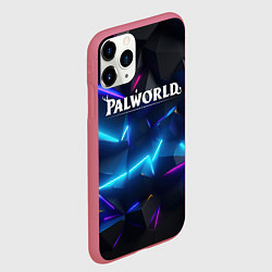 Чехол iPhone 11 Pro матовый Palworld логотип на ярких неоновых плитах, цвет: 3D-малиновый — фото 2