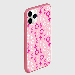 Чехол iPhone 11 Pro матовый Гендерный женский знак венеры, цвет: 3D-малиновый — фото 2
