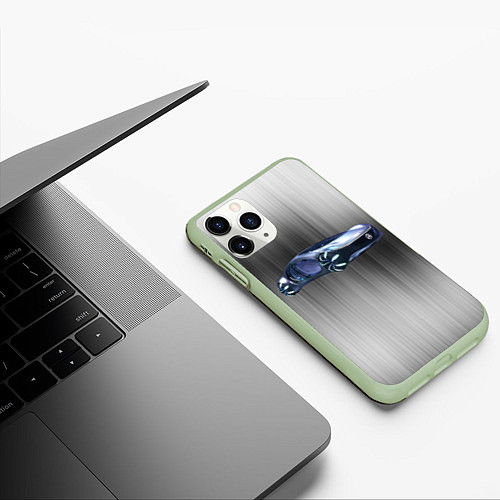 Чехол iPhone 11 Pro матовый Mercedes-benz AVTR / 3D-Салатовый – фото 3