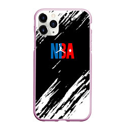 Чехол iPhone 11 Pro матовый Basketball текстура краски nba, цвет: 3D-розовый