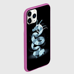 Чехол iPhone 11 Pro матовый Вязаный китайский дракон, цвет: 3D-фиолетовый — фото 2