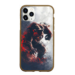 Чехол iPhone 11 Pro матовый Angry bear, цвет: 3D-коричневый
