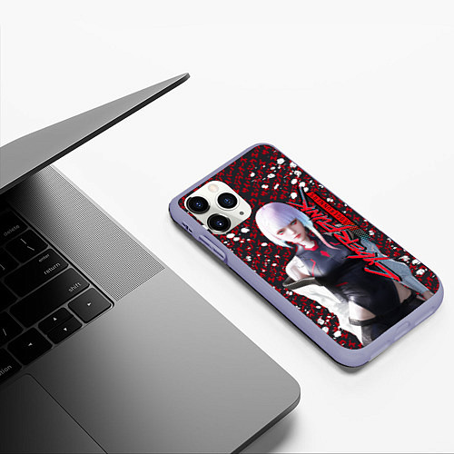 Чехол iPhone 11 Pro матовый Lucyna Kushinada - Cyberpunk: Edgerunners / 3D-Светло-сиреневый – фото 3