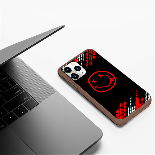 Чехол iPhone 11 Pro матовый Нирвана текстура рок / 3D-Коричневый – фото 3