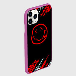 Чехол iPhone 11 Pro матовый Нирвана текстура рок, цвет: 3D-фиолетовый — фото 2