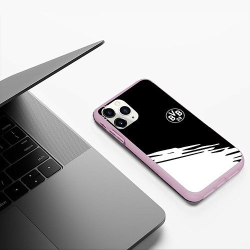Чехол iPhone 11 Pro матовый Borussia текстура краски / 3D-Розовый – фото 3