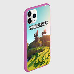 Чехол iPhone 11 Pro матовый Minecraft logo солнечная карта, цвет: 3D-фиолетовый — фото 2
