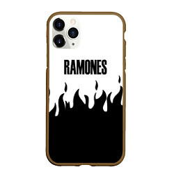 Чехол iPhone 11 Pro матовый Ramones fire black rock, цвет: 3D-коричневый
