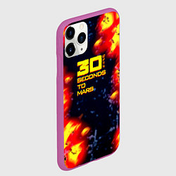 Чехол iPhone 11 Pro матовый Thirty Seconds to Mars огненное лого, цвет: 3D-фиолетовый — фото 2