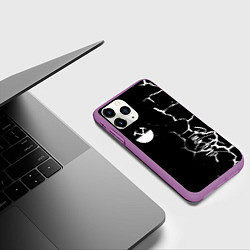 Чехол iPhone 11 Pro матовый Pink floyd текстура рок, цвет: 3D-фиолетовый — фото 2
