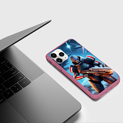 Чехол iPhone 11 Pro матовый Mass Effect - ai art, цвет: 3D-малиновый — фото 2