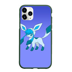 Чехол iPhone 11 Pro матовый Glaceon Pokemon, цвет: 3D-темно-зеленый