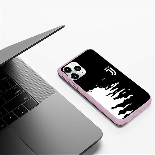 Чехол iPhone 11 Pro матовый Ювентус спорт краски текстура / 3D-Розовый – фото 3