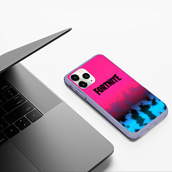 Чехол iPhone 11 Pro матовый Fortnite текстура броня, цвет: 3D-светло-сиреневый — фото 2