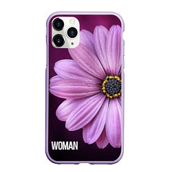 Чехол iPhone 11 Pro матовый Фиолетовый цветок - WOMAN, цвет: 3D-светло-сиреневый