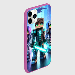 Чехол iPhone 11 Pro матовый Minecraft - characters ai art, цвет: 3D-фиолетовый — фото 2