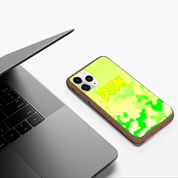 Чехол iPhone 11 Pro матовый Doom токсичное лого броня, цвет: 3D-коричневый — фото 2