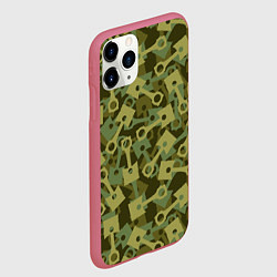 Чехол iPhone 11 Pro матовый Поршни двигателя - камуфляж, цвет: 3D-малиновый — фото 2