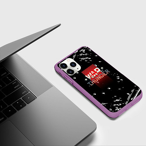 Чехол iPhone 11 Pro матовый Warthunder белые краски онлайн / 3D-Фиолетовый – фото 3